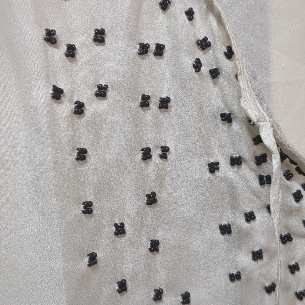 Banana Republic Ivory Embellished Beaded Blouse Tank Top - Picture 2 of 5